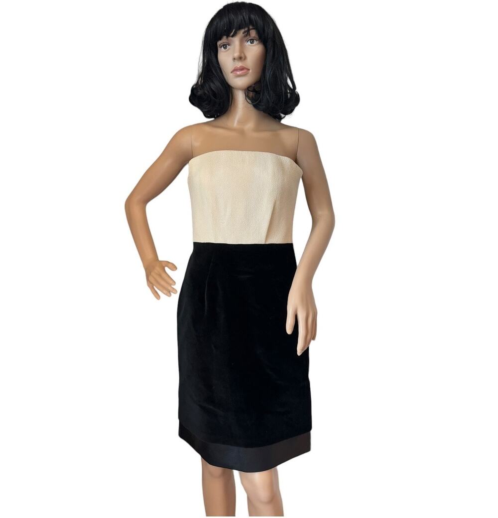 Vintage 2007–2010 Commuun Velvet & Leather Strapless Bustier Dress XS
